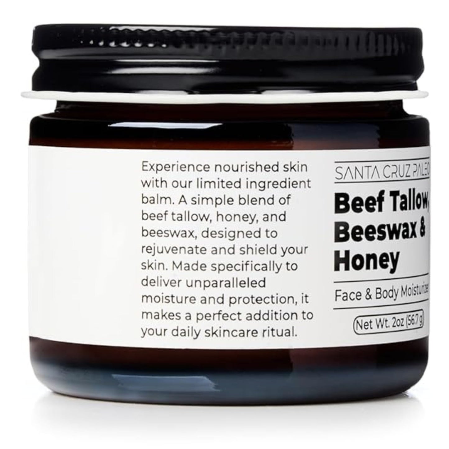 Santa Cruz Paleo, Beef Tallow, Beeswax & Honey Face Moisturizer, Organic, Unscented Grassfed Beef Tallow Skin Care, Sunscreen Free - PrimeBioHealth - canada supplements