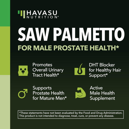 Saw Palmetto for Men Prostate Health Supplement to Promote Urinary Tract Function - 500mg Per Serving - 100 Count - DHT Blocker Hair Vitamin - PrimeBioHealth - canada supplements