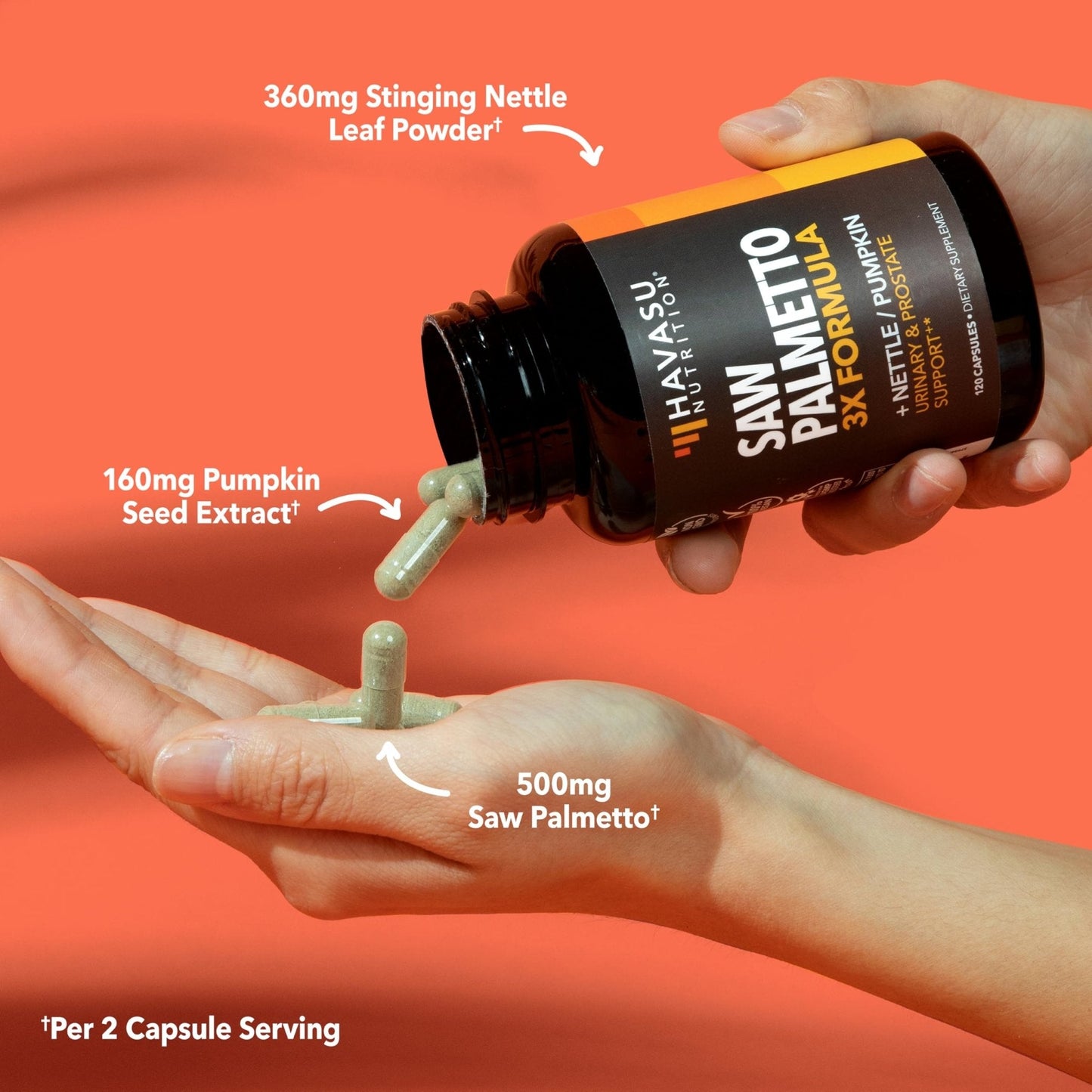 Saw Palmetto Supplement with Stinging Nettle and Pumpkin Seed Extract - Advanced 3X Formula - DHT Blocker Urinary Health and Prostate Support for Mens Health - PrimeBioHealth - canada supplements