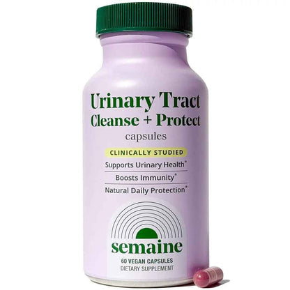 Semaine Urinary Tract Cleanse & Protect – 60 ct, Bladder Support Supplement for Women, Flushes Urinary Tract. Combines Cranberry Proanthocyanidins with Hibiscus