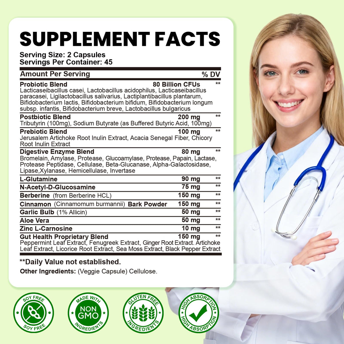 SEPT YAN Gut Health Supplement with Prebiotics, Postbiotics & Probiotics for Digestive Health for Women & Men, 80 Billion CFU Probiotics for Gut and Digestion - PrimeBioHealth - canada supplements