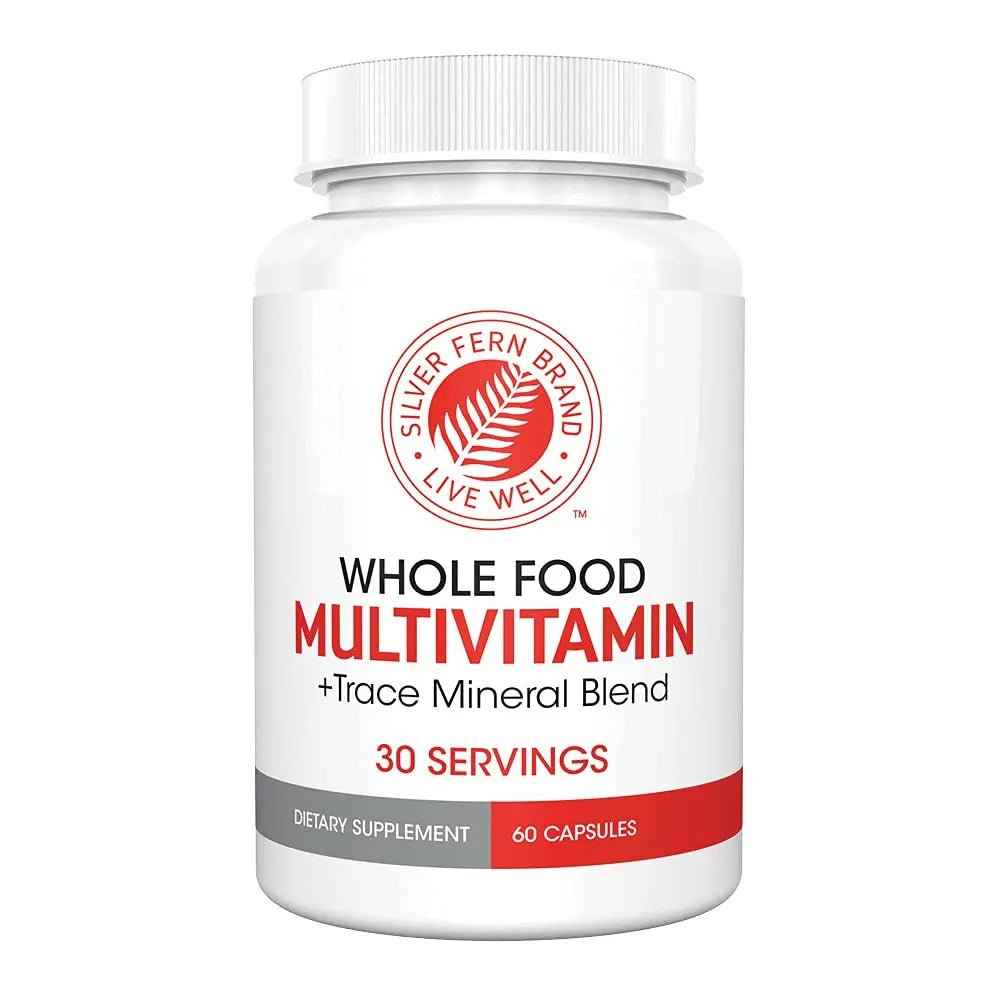 Silver Fern Whole Food Daily Multi Vitamin w/Trace Mineral Blend Supplement - 1 Bottle - 60 Vegicaps - 30 Day Supply - Natural