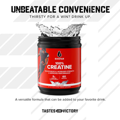 Six Star 100% Creatine Monohydrate Powder - Unflavored Micronized Creatine Monohydrate Supplement for Workout Performance, Muscle Building & Strength - PrimeBioHealth - canada supplements