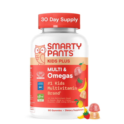SmartyPants Kids Multivitamin Gummies with Omega 3 DHA/EPA, Vitamins D3, C, B12, B6, A, K, and Zinc, Gluten Free - PrimeBioHealth - canada supplements