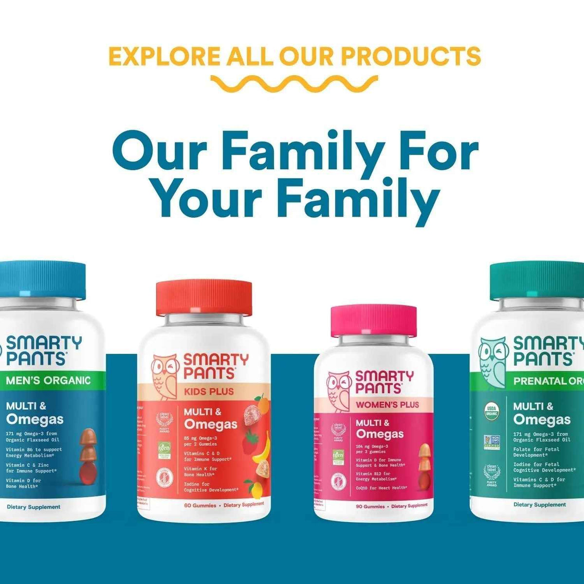 SmartyPants Multivitamin for Men, Organic Gummies: Probiotics, CoQ10, Methylfolate, Omega 3 (ALA), Vitamin D3, C, Vitamin B12