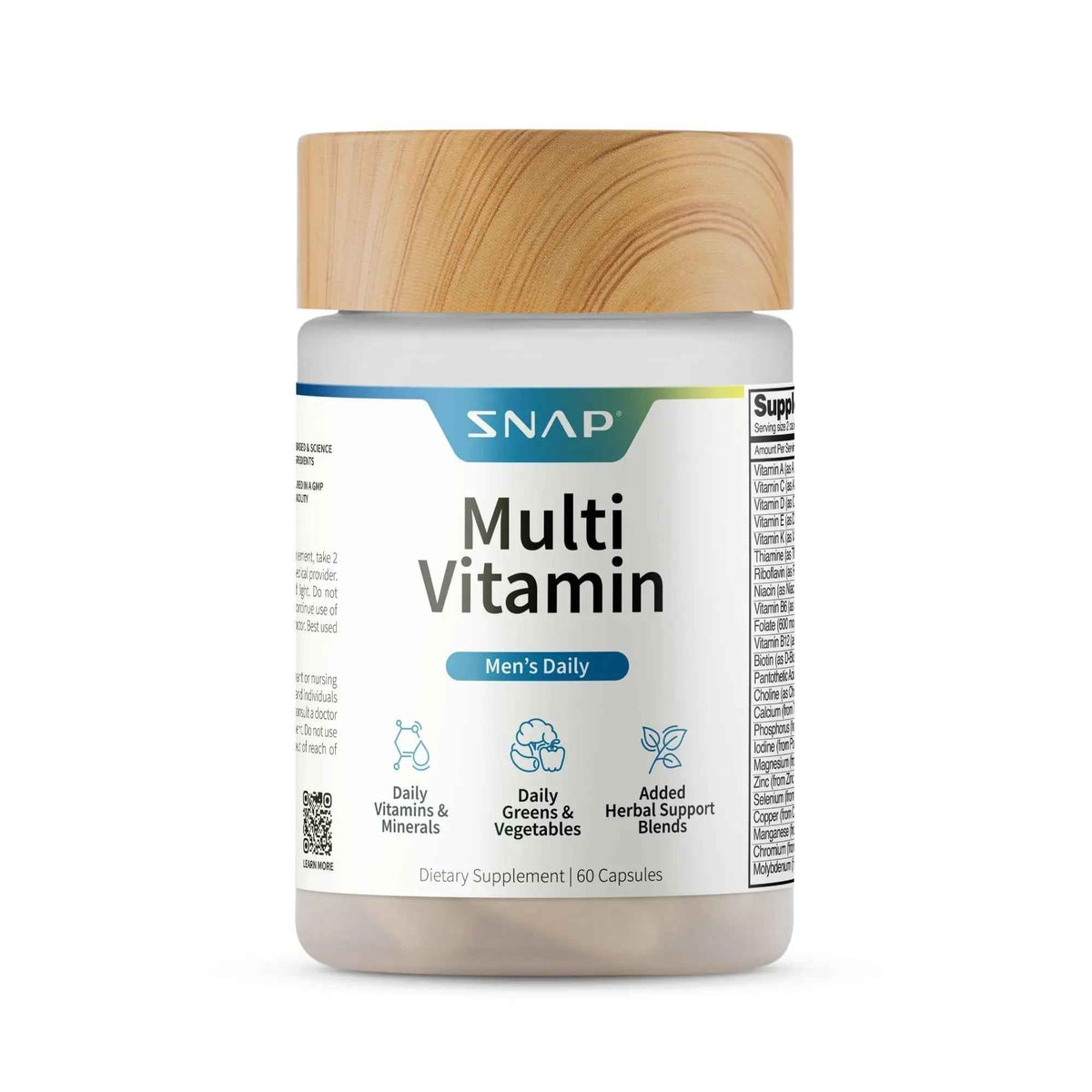 Snap Supplements Men's Multivitamins - Daily Vitamins & Minerals for Men - Vitamin D, B12, Zinc, Herbs & Vitamin C