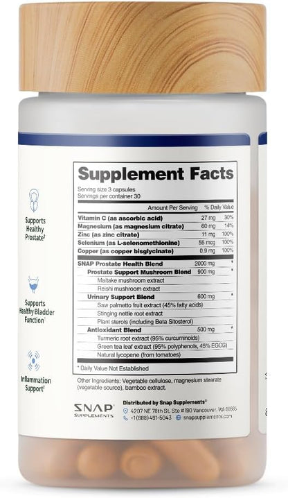 Snap Supplements Prostate Health Supplement with Saw Palmetto for Men, DHT Blocker - Helps Support Male Urinary Tract and Prostate for Mens Health - PrimeBioHealth - canada supplements