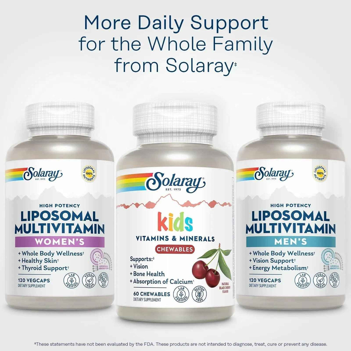 SOLARAY Childrens Vitamins & Minerals Complete Multivitamin for Kids Great Black Cherry Flavor