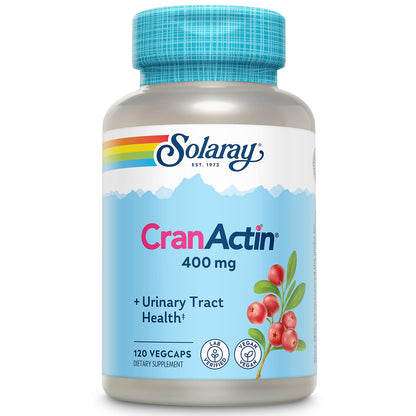 SOLARAY CranActin Cranberry Extract 400 mg - Cranberry Supplements for Women and Men - Bladder and Urinary Tract Health Support with Vitamin C - Vegan, 60-Day Guarantee, 120 Servings, 120 VegCaps - PrimeBioHealth - canada supplements
