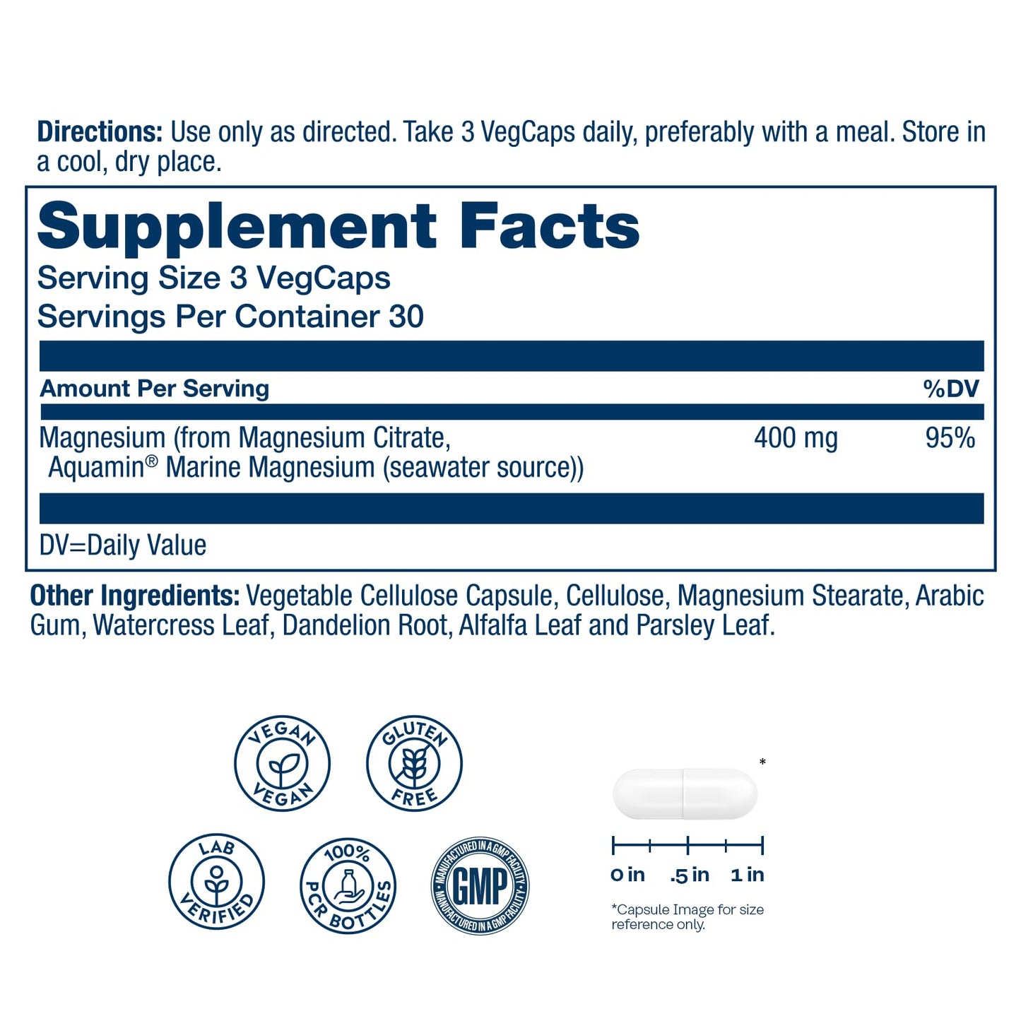 SOLARAY Magnesium Citrate 400mg - Magnesium Supplement - Bone Health, Muscle, Relaxation and Heart Health Support - Vegan, Gluten Free - 60 Servings, 180 VegCaps - PrimeBioHealth - canada supplements