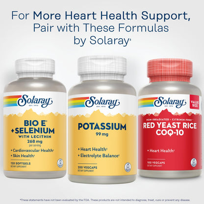 SOLARAY Potassium 99 mg - Electrolyte Balance Formula - Potassium Supplement for Electrolytes, Vascular and Heart Health Support, Lab Verified, 200 Servings, 200 VegCaps - PrimeBioHealth - canada supplements