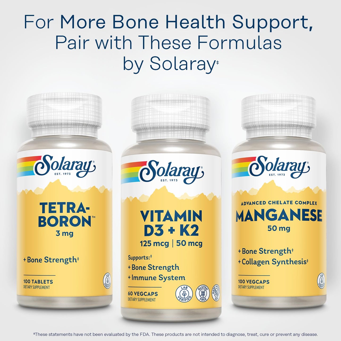 SOLARAY Vitamin D3 K2 - Bone Health and Immune Support Supplement - With 5000 IU Vitamin D as Vit D3 and 50 mcg Vitamin K2 as Menoquinone MK7, Made Without Soy, 60-Day Guarantee, 120 Serv, 120 VegCaps - PrimeBioHealth - canada supplements