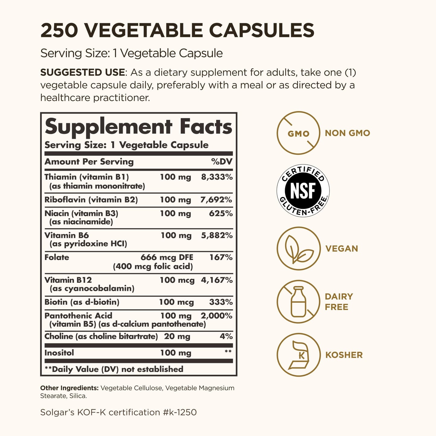 Solgar B-Complex "100", 100 Vegetable Capsules - Nervous System Support - Supports Energy Metabolism - Non-GMO, Vegan, Gluten Free, Dairy Free, Kosher - 100 Servings - PrimeBioHealth - canada supplements