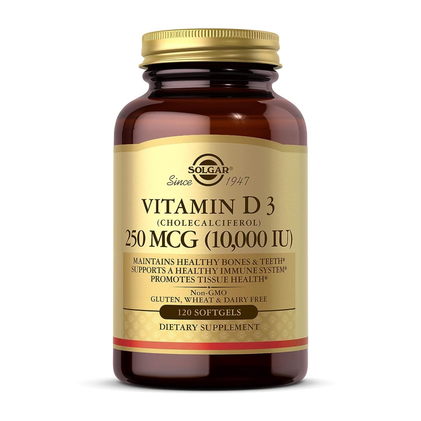 Solgar Vitamin D3 (Cholecalciferol) 250 MCG (10,000 IU), 120 Softgels - Helps Maintain Healthy Bones & Teeth - Immune System Support - PrimeBioHealth - canada supplements