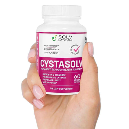 SOLV NATURALS CYSTASOLV Bladder & Pelvic Discomfort Formula - Enjoy Less Urgency & Flares* with Daily IC/BPS UTI Support – Premium Bladder & Urinary Support for Women & Men - 60 Vegan Capsules
