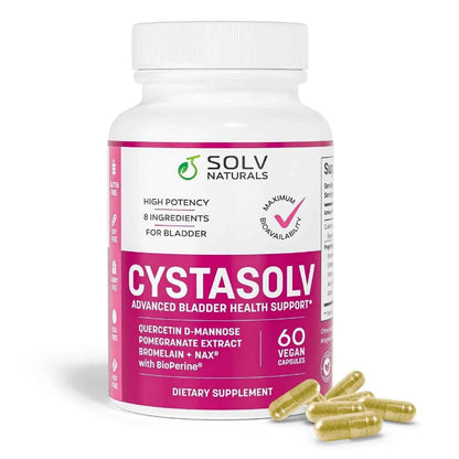 SOLV NATURALS CYSTASOLV Bladder & Pelvic Discomfort Formula - Enjoy Less Urgency & Flares* with Daily IC/BPS UTI Support – Premium Bladder & Urinary Support for Women & Men - 60 Vegan Capsules