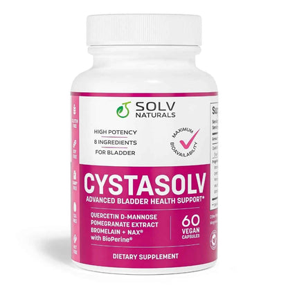 SOLV NATURALS CYSTASOLV Bladder & Pelvic Discomfort Formula - Enjoy Less Urgency & Flares* with Daily IC/BPS UTI Support – Premium Bladder & Urinary Support for Women & Men - 60 Vegan Capsules