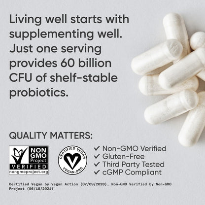 Sports Research Daily Probiotics with Prebiotics, 60 Billion CFU - Vegan Capsules for Gut Health & Digestive Support, Probiotics for Women & Men - PrimeBioHealth - canada supplements