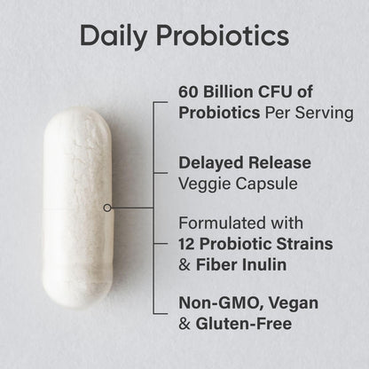 Sports Research Daily Probiotics with Prebiotics, 60 Billion CFU - Vegan Capsules for Gut Health & Digestive Support, Probiotics for Women & Men - PrimeBioHealth - canada supplements