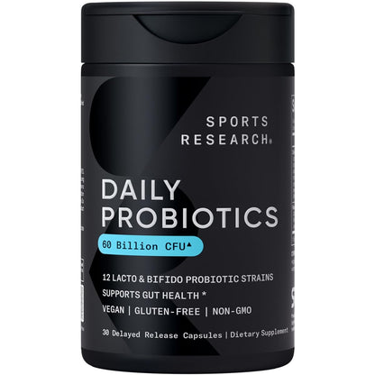 Sports Research Daily Probiotics with Prebiotics, 60 Billion CFU - Vegan Capsules for Gut Health & Digestive Support, Probiotics for Women & Men - PrimeBioHealth - canada supplements