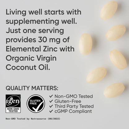 Sports Research High Potency Zinc Picolinate 30mg with Organic Coconut Oil | Highly Absorbable Zinc Supplement for Healthy Immune & Enzyme Function - PrimeBioHealth - canada supplements