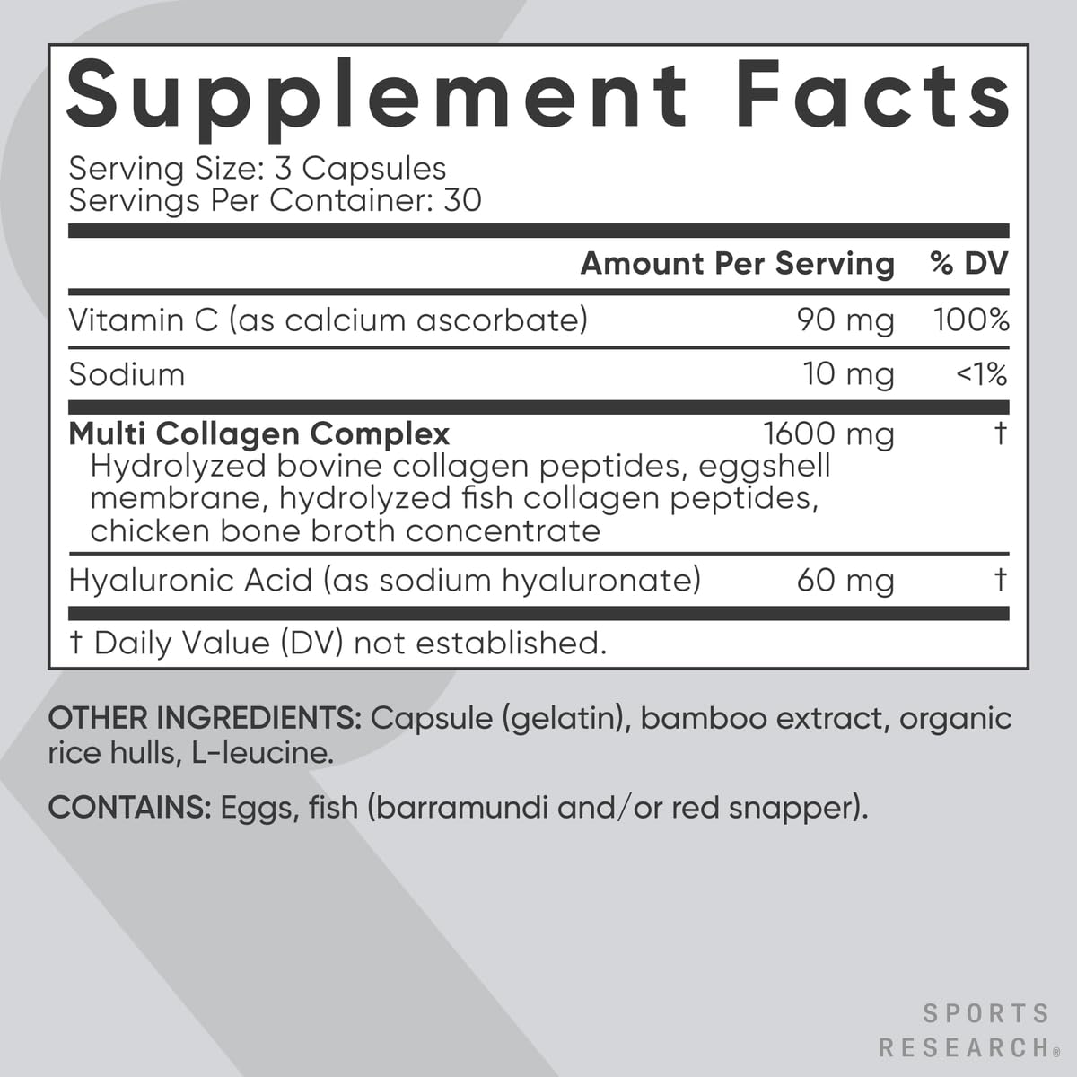 Sports Research® Multi Collagen Pills for Women & Men - Collagen Peptides (Type I, II, III, V, X) Enhanced with Hyaluronic Acid & Vitamin C - Gluten Free ­· Non-GMO - 90 Capsules - PrimeBioHealth - canada supplements