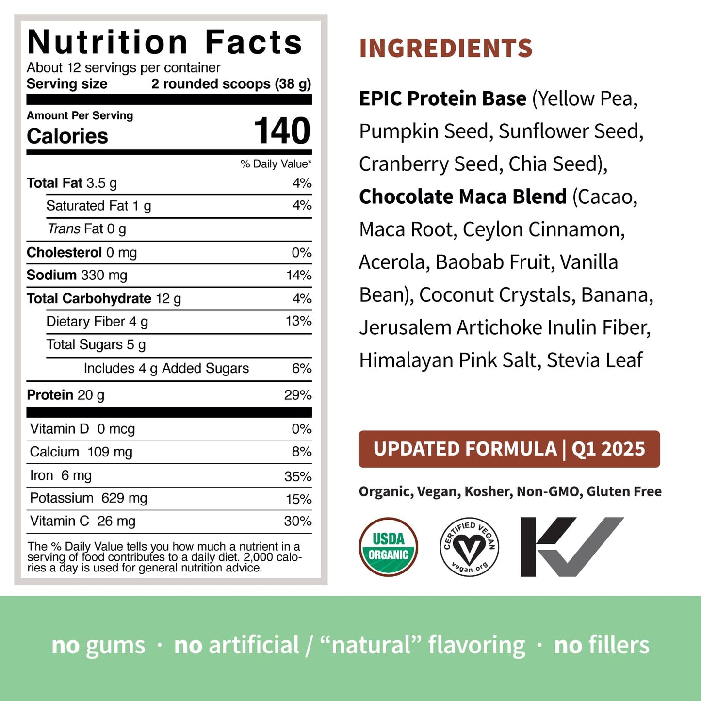 Sprout Living Epic Protein, Plant Based Protein & Superfoods Powder, Chocolate Maca Powder | 20 Grams Organic Protein Powder, Vegan, Non Dairy, Non-GMO, Gluten Free - PrimeBioHealth - canada supplements