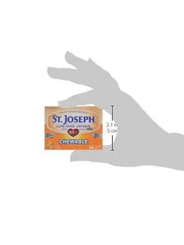 St. Joseph Orange Chewable 81mg Aspirin, 36 Tablets (Pack of 6)