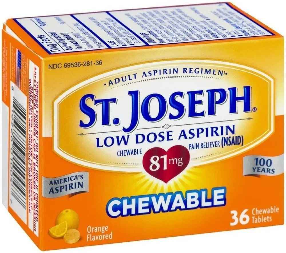 St. Joseph St. Joseph Aspirin Chewable Orange, Orange 36 tabs 81 mg(Pack of 3)