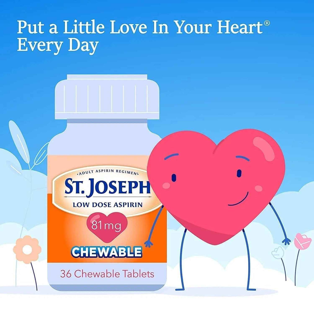 St. Joseph St. Joseph Aspirin Chewable Orange, Orange 36 tabs 81 mg(Pack of 3)