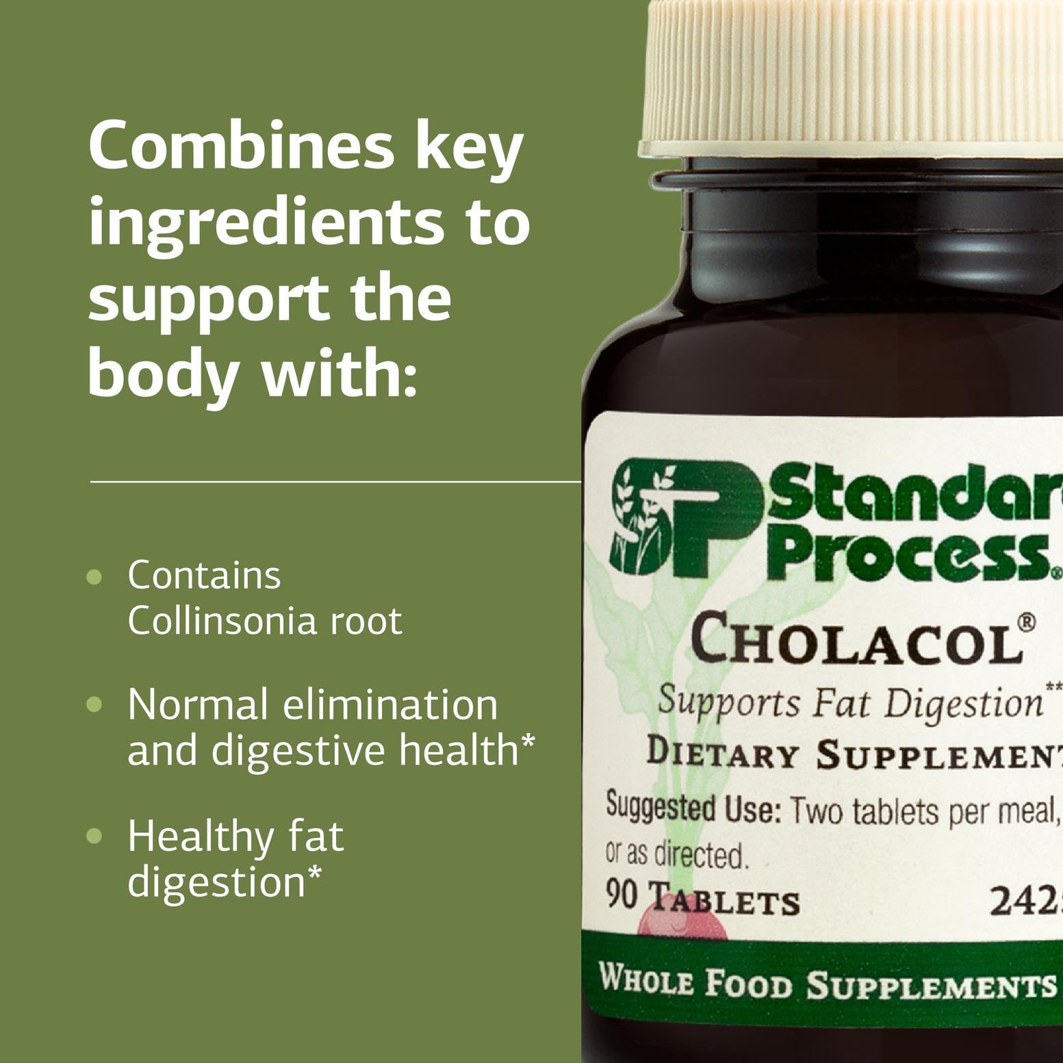 Standard Process Inc. Cholacol - Gallbladder Support Supplement - Fat Digestion Supplement for Digestive Health & Bile Support - PrimeBioHealth - canada supplements