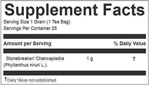Stone Breaker Chanca Piedra Herbal Tea - 100% Naural from Peru ( 25 Tea Bags ) Natural Kidney Cleanse & Gallbladder Stones Support– Detoxify Urinary Tract, Flush Impurities, Clear Urinary System