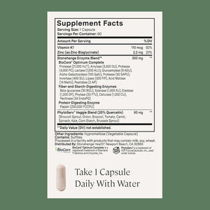 Stonehenge Health Dynamic Digestive Enzymes -18 Enzymes with BioCore Optimum Complete (Protease, Lipase, Amylase, Lactase) + Zinc & Vitamin K1 + Phytonutrients – Gas Support – 60 Caps (2 Pack) - PrimeBioHealth - canada supplements