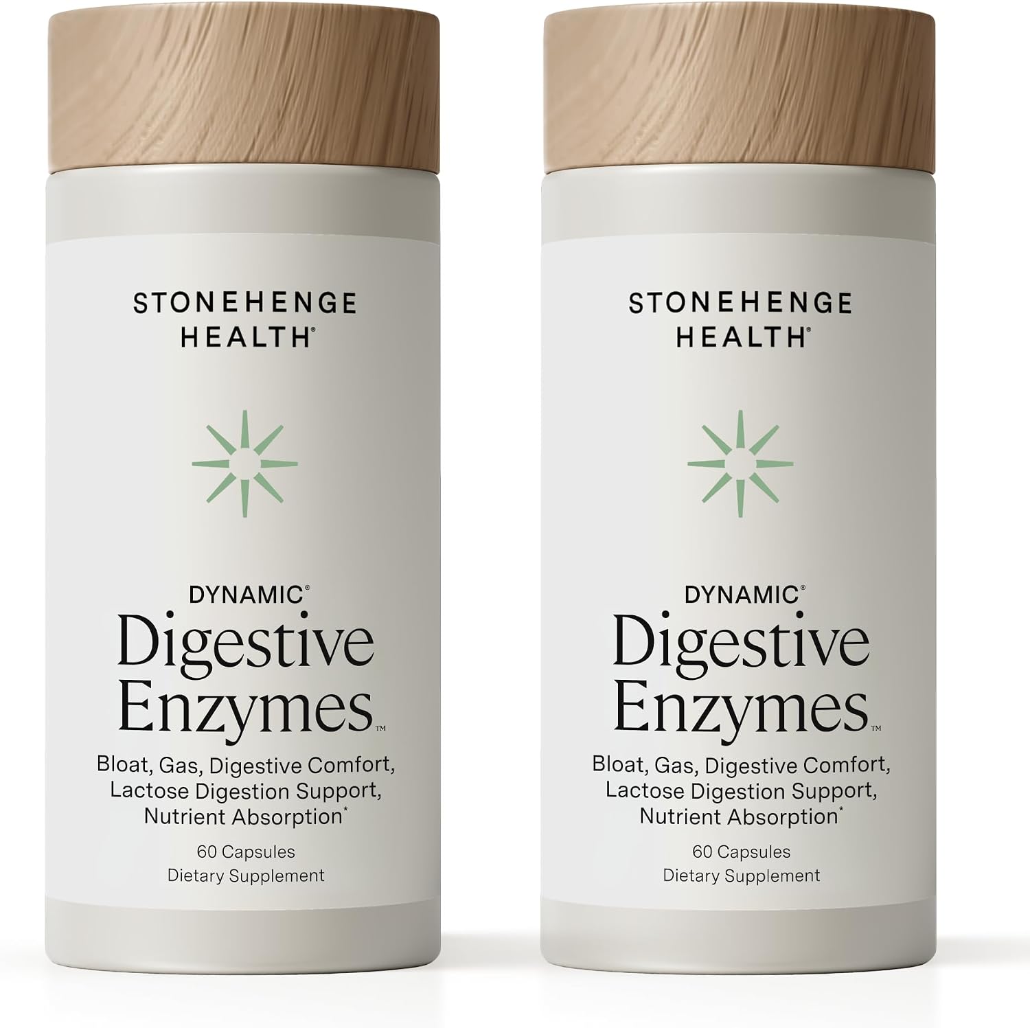 Stonehenge Health Dynamic Digestive Enzymes -18 Enzymes with BioCore Optimum Complete (Protease, Lipase, Amylase, Lactase) + Zinc & Vitamin K1 + Phytonutrients – Gas Support – 60 Caps (2 Pack) - PrimeBioHealth - canada supplements