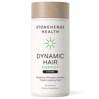 Stonehenge Health Dynamic Hair Energy for Men – Hair Growth Supplement with Saw Palmetto, Spermidine, Biotin & Tocotrienols – Supports Thicker, Denser, Fuller-Looking Hair – 60 Vegetarian Capsules - PrimeBioHealth - canada supplements