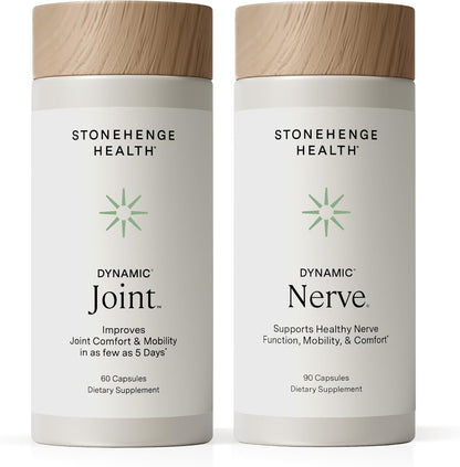 Stonehenge Health Dynamic Joint & Dynamic Nerve Bundle Supplements Supports: Joint Discomfort, Stiffness, Support Comfort, Tingling, Numbness, Burning, Joint Health - PrimeBioHealth - canada supplements