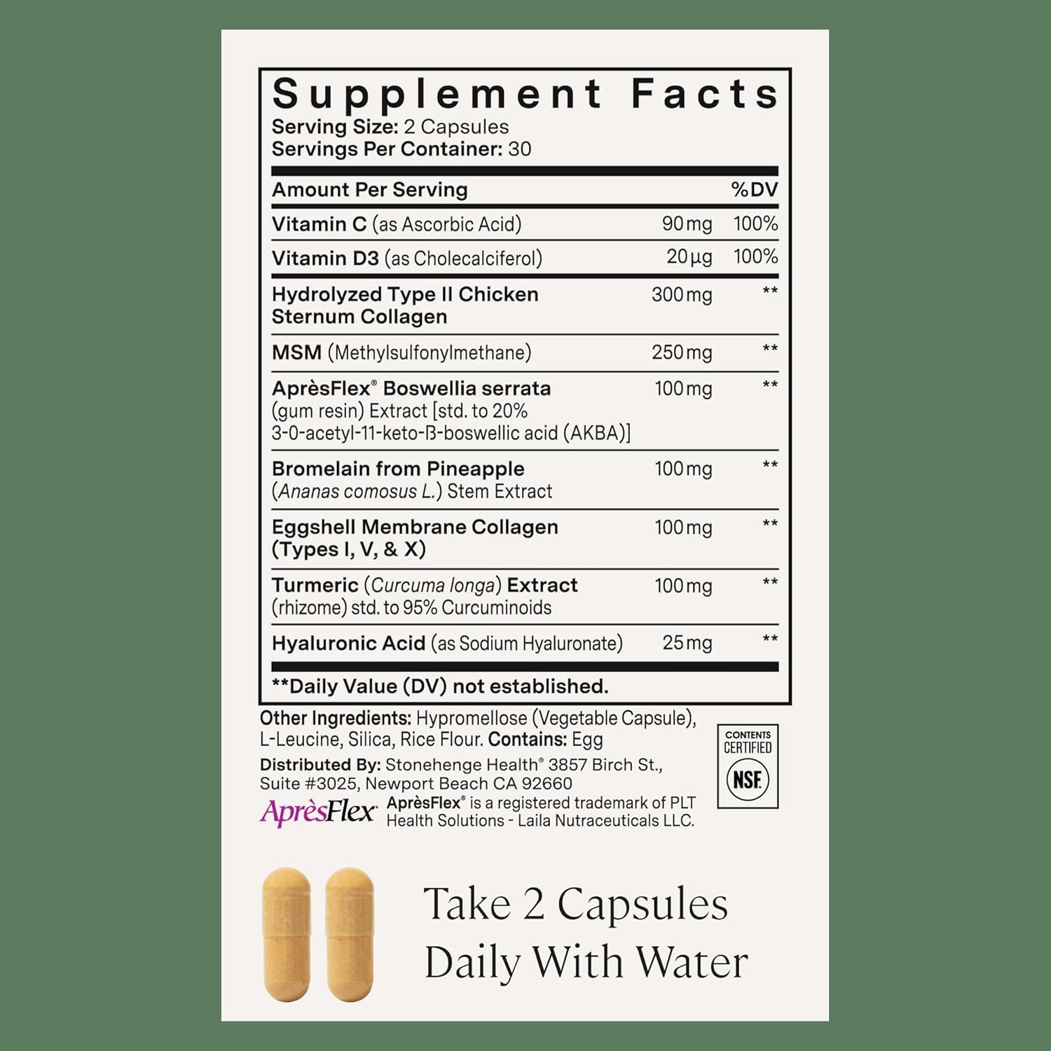 Stonehenge Health Dynamic Joint Health Supplement – Fast-Acting Support with AprèsFlex® Boswellia, MSM, Multi-Type Collagen, Turmeric, Bromelain, Vitamins C & D3 60 Count (Pack of 3) - PrimeBioHealth - canada supplements