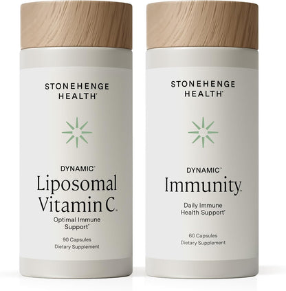 Stonehenge Health Dynamic Liposomal Vitamin C + Dynamic Immunity Bundle Supplements to Support Immune System, Collagen Synthesis, and Brain Health - PrimeBioHealth - canada supplements