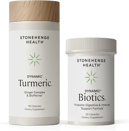Stonehenge Health Dynamic Turmeric, Dynamic Biotics Probiotic: Joints and Digestion Support Bundle - PrimeBioHealth - canada supplements