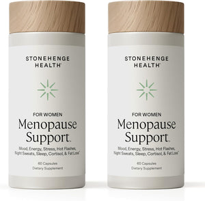 Stonehenge Health for Women Menopause Support for Peri + Menopause + Post - Mood, Energy, Stress, Hot Flashes, Night Sweats, Sleep & Cortisol, Chromax Chromium, Vitamin D3, KSM-66 Ashwagandha (2 Pack) - PrimeBioHealth - canada supplements