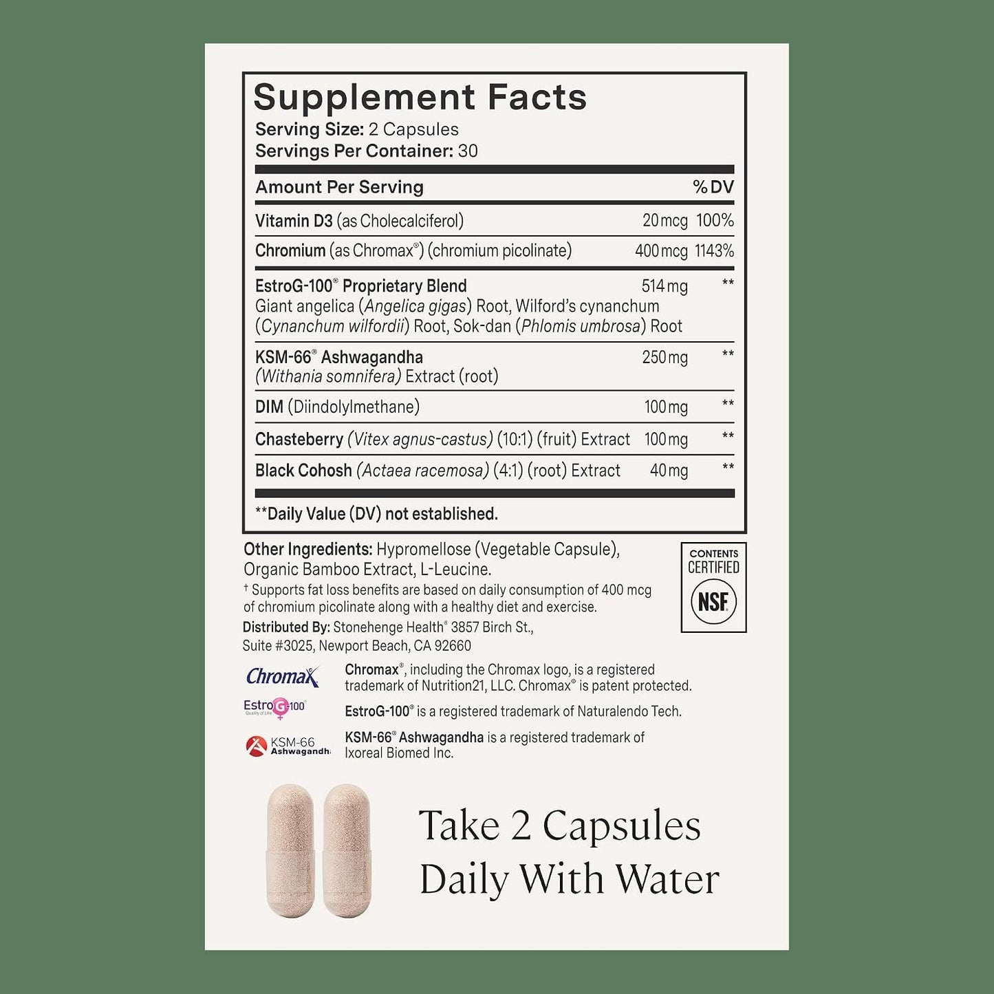Stonehenge Health for Women Menopause Support for Peri + Menopause + Post - Mood, Energy, Stress, Hot Flashes, Night Sweats, Sleep & Cortisol, Chromax Chromium, Vitamin D3, KSM-66 Ashwagandha (2 Pack) - PrimeBioHealth - canada supplements