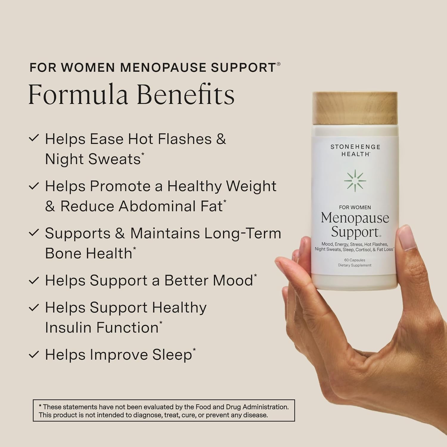 Stonehenge Health for Women Menopause Support for Peri + Menopause + Post - Mood, Energy, Stress, Hot Flashes, Night Sweats, Sleep & Cortisol, Chromax Chromium, Vitamin D3, KSM-66 Ashwagandha - PrimeBioHealth - canada supplements