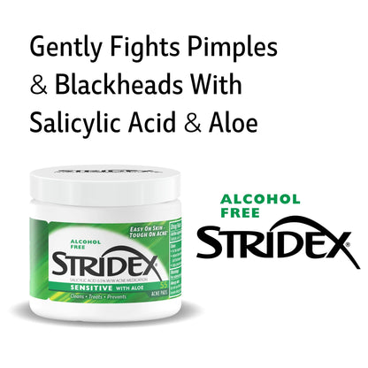 Stridex Acne Pads Sensitive With Aloe 55 Count Alcohol-Free - PrimeBioHealth - canada supplements