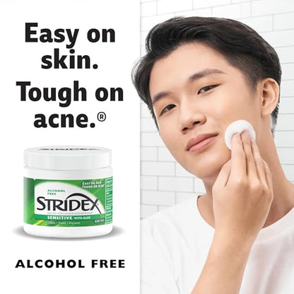 Stridex Acne Pads Sensitive With Aloe 55 Count Alcohol-Free - PrimeBioHealth - canada supplements