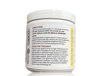 Sufficient-C High Dose Non-GMO Vitamin C Lemon Peach Immune-Ade Drink Mix, Convenient 125 Gram Size w/L-lysine, Bromelain & a Premium 96% Pure Green Tea Extract - PrimeBioHealth - canada supplements