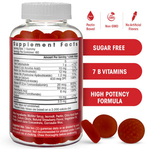 Sugar Free Vitamin B Complex Gummies - Vitamin B12, B7, B6, B3 (Niacin), B5, B8, B9 (Folate)- Third Party Tested- Prenatal, Vegan Diet, Older Adults - PrimeBioHealth - canada supplements