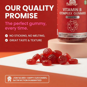 Sugar Free Vitamin B Complex Gummies - Vitamin B12, B7, B6, B3 (Niacin), B5, B8, B9 (Folate)- Third Party Tested- Prenatal, Vegan Diet, Older Adults - PrimeBioHealth - canada supplements