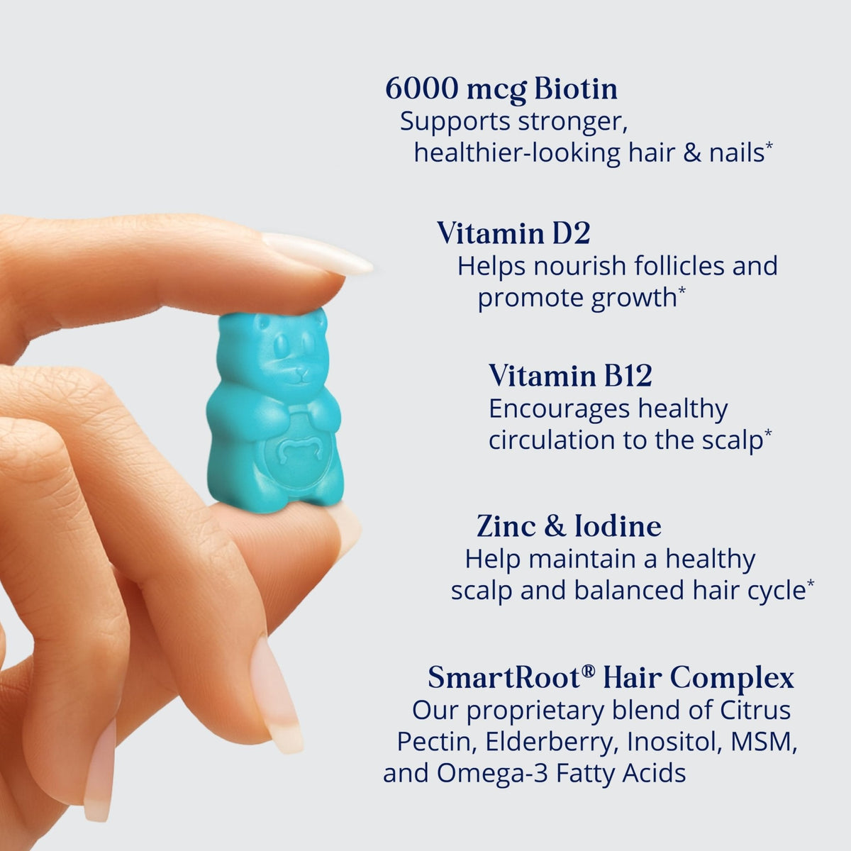 Sugarbear Hair Vitamin Gummy 2 Month Supply Extra Strength Biotin 6000mcg, Growth for Men & Women, Vegan Vitamin B12, MSM, Inositol, Omega 3, Elderberry, Certified Kosher, Halal, Cruelty-Free - PrimeBioHealth - canada supplements