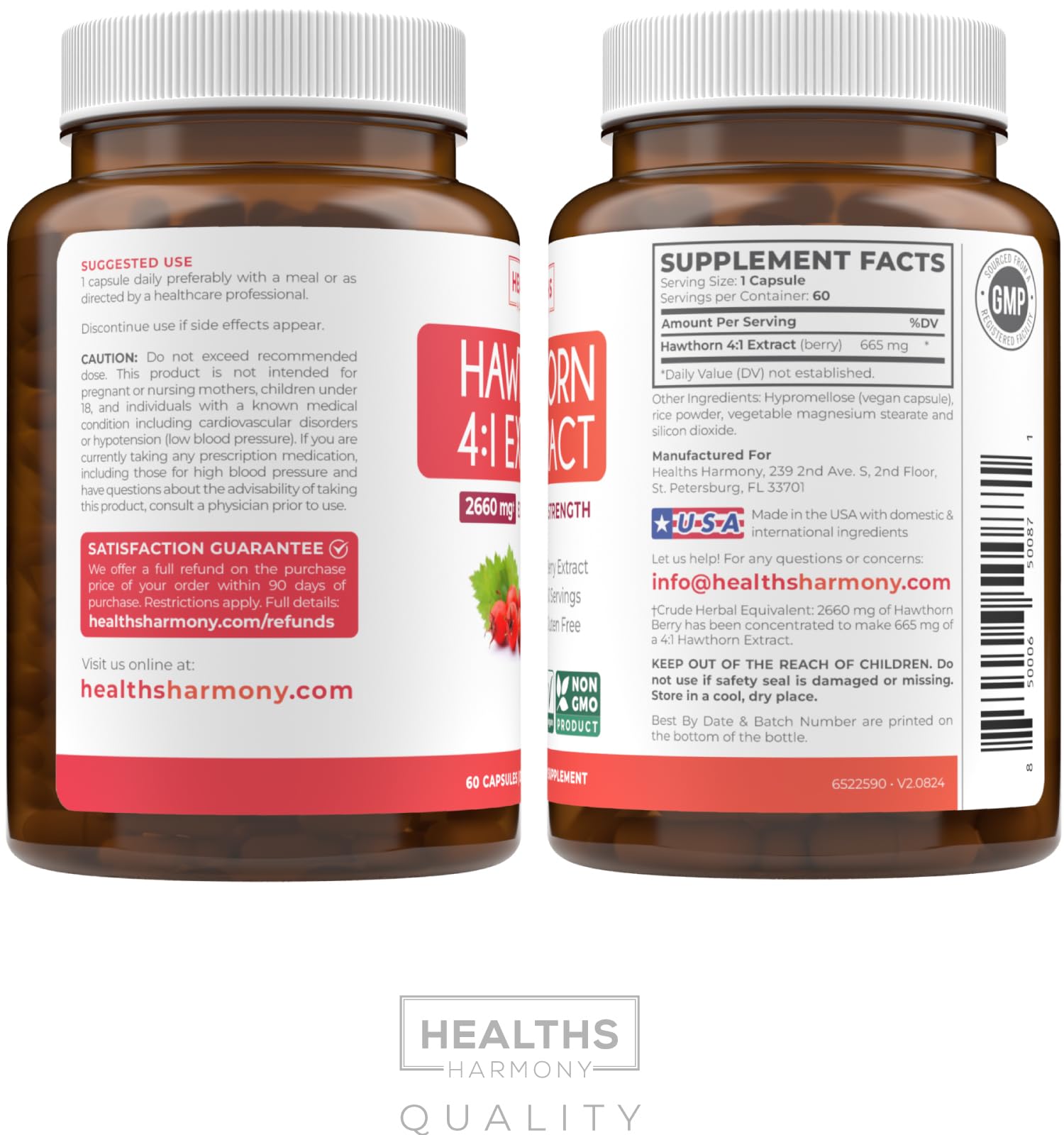 Super Potent Hawthorn Berry Extract Capsules - Hawthorn Berry Supplement Made from Extra Strength Concentrate to Support Heart and Digestive Health - Vegan Non-GMO & Gluten Free (4 Month Supply) - PrimeBioHealth - canada supplements