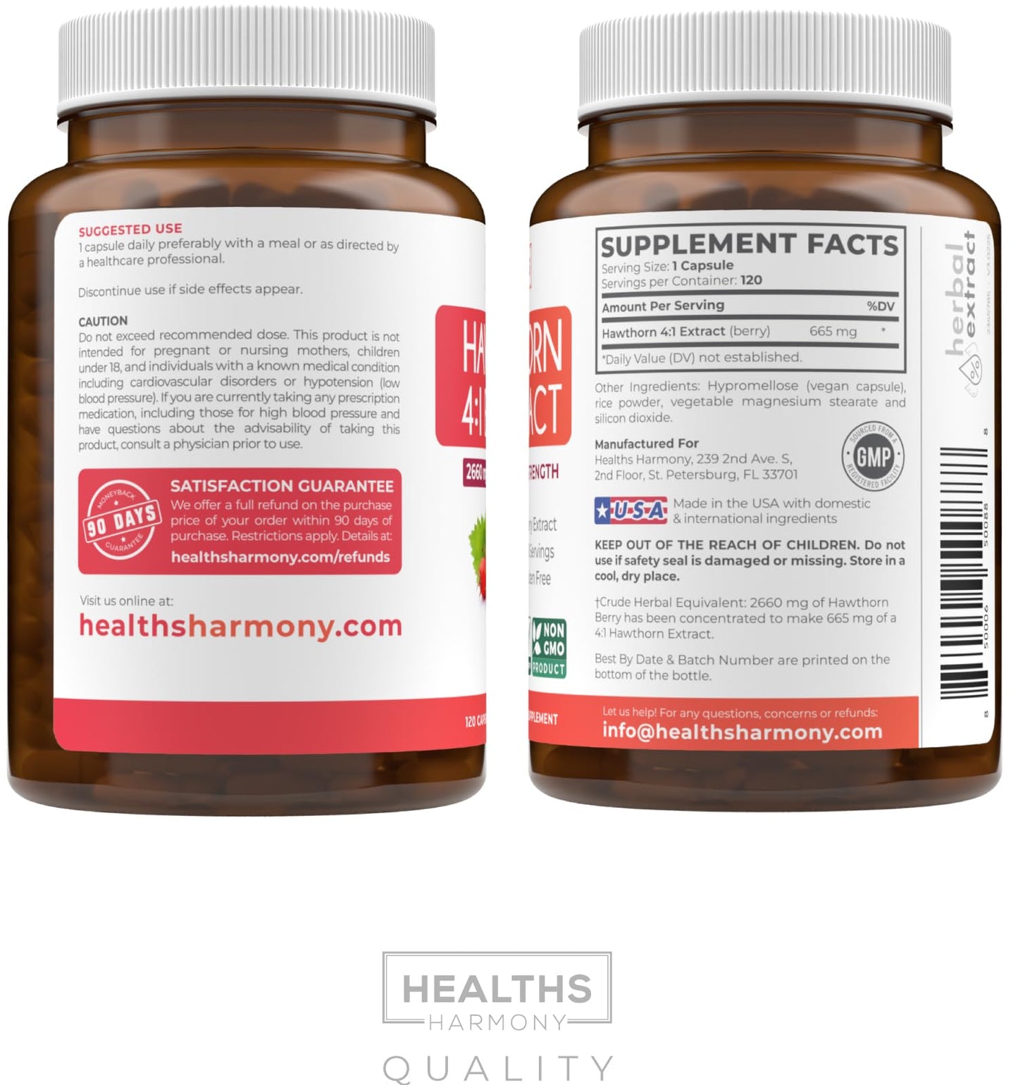 Super Potent Hawthorn Berry Extract Capsules - Hawthorn Berry Supplement Made from Extra Strength Concentrate to Support Heart and Digestive Health - Vegan Non-GMO & Gluten Free (4 Month Supply) - PrimeBioHealth - canada supplements